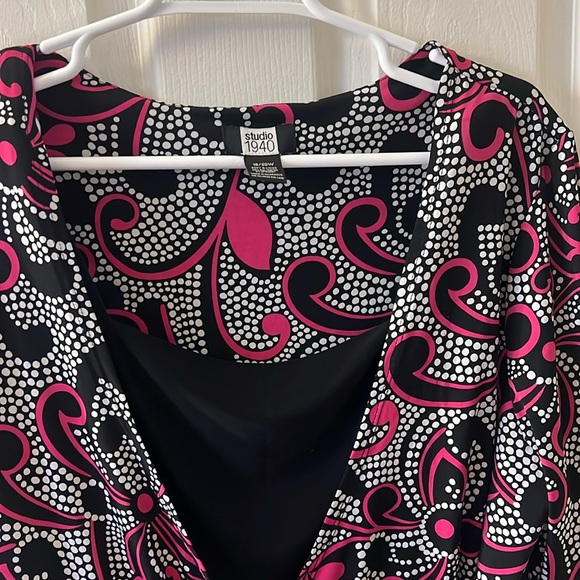 Studio 1940 18/20W black/pink top - Picture 1 of 6